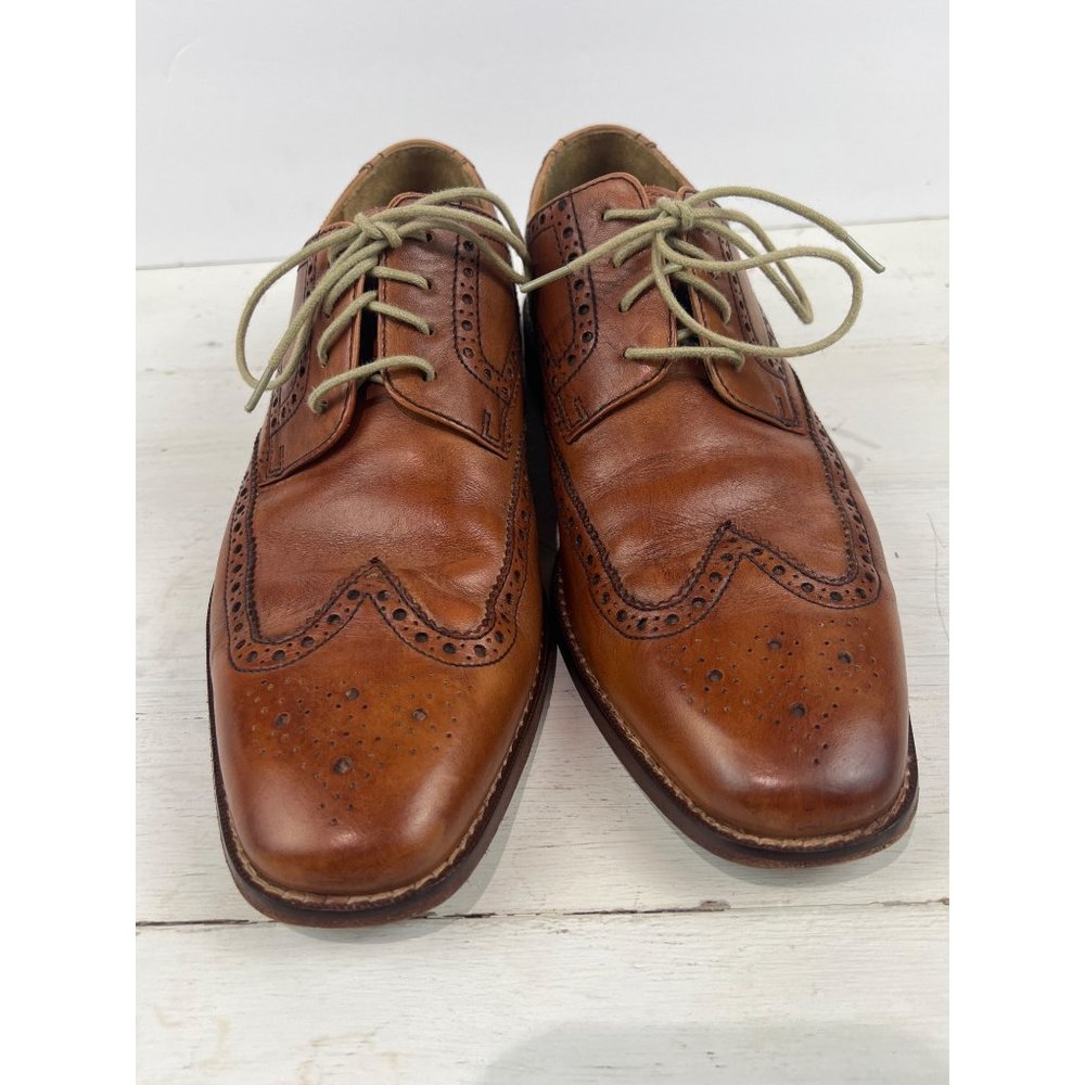 Cole Haan Air Giraldo Wingtip Tan Leather Oxford Dress Shoes C09303 Size 8.5 M